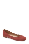 Chloé Lauren Scalloped Ballet Flat In Canyon Clay