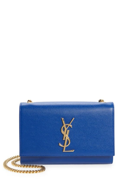 Saint Laurent Small Kate Leather Shoulder Bag In Blue