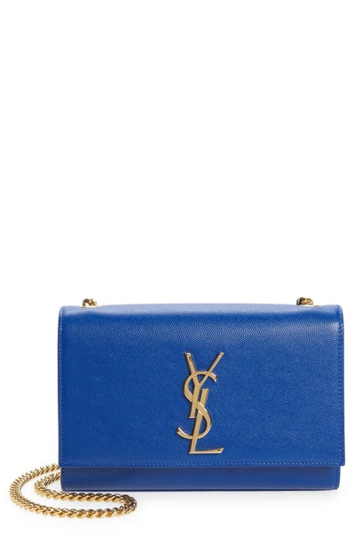 Saint Laurent Small Kate Leather Shoulder Bag In 4331 Bleu Majorelle