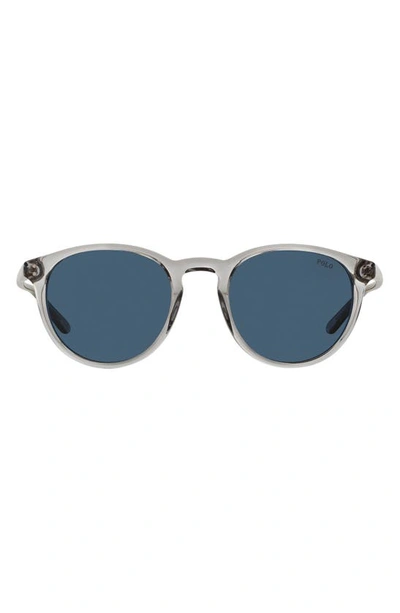 Polo Ralph Lauren 50mm Small Round Sunglasses In Trans Grey