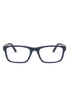 Polo Ralph Lauren Ralph Lauren 55mm Rectangular Optical Glasses In Matte Navy