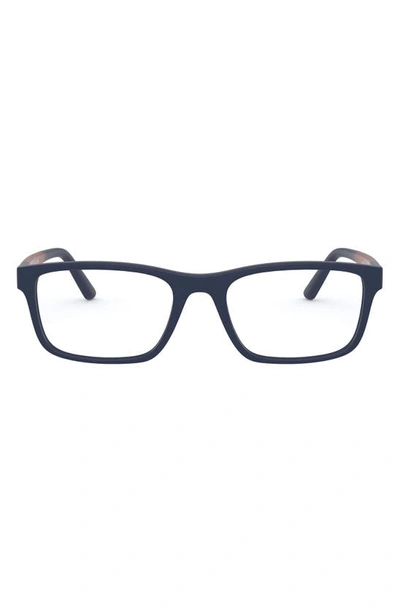 Polo Ralph Lauren Ralph Lauren 55mm Rectangular Optical Glasses In Matte Navy