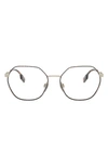 Burberry 54mm Round Optical Glasses In Gold Pink
