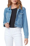 Paige Rowan Raw-cut Cotton-blend Denim Jacket In Blue