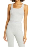 Skims Grey Cotton 2.0 Rib Tank Top In Light Heather Gray