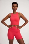 Girlfriend Collective Geranium High-rise Run Short In Pink