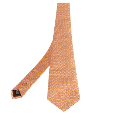 Pre-owned Ferragamo Pink Rabbit Print Silk Tie