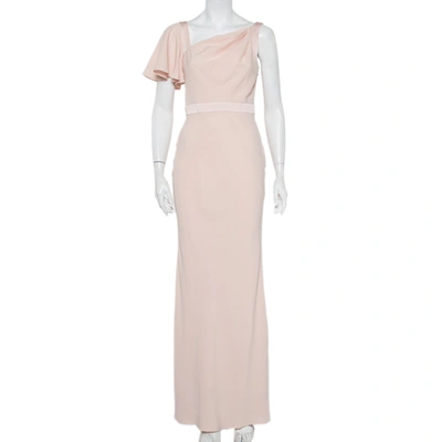 Pre-owned Alexander Mcqueen Light Pink Crepe Ruffle Sleeve Paneled Maxi Dress M