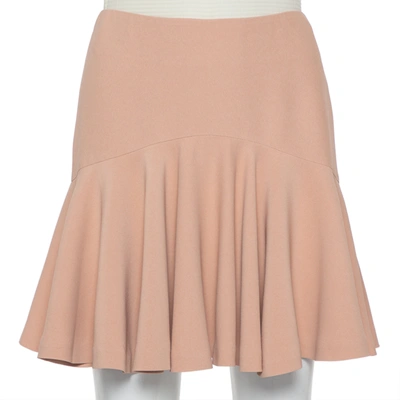 Pre-owned Alexander Mcqueen Beige Crepe Ruffle Mini Skirt S