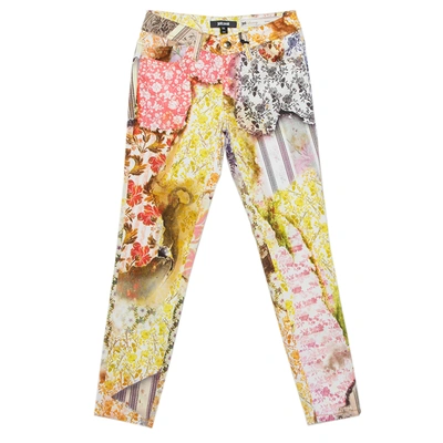 Pre-owned Just Cavalli Multicolor Floral Printed Cotton Skinny Leg Trousers Xs