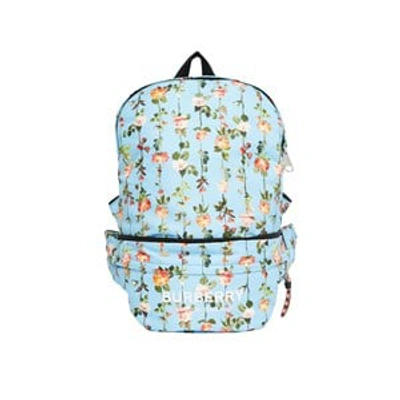 Burberry Blue Convertible Floral Backpack