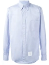 Thom Browne Extra Trim Fit Oxford Shirt With Grosgrain Trim In Blue