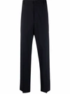 Valentino Navy Mohair Piping Trousers In Blue