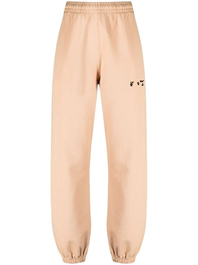 Off-white Logo-embroidered Track Pants In Neutrals