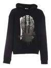Ih Nom Uh Nit Contrasting Print Hoodie In Black In Black