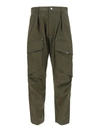 LES HOMMES COTTON CARGO PANTS IN GREEN