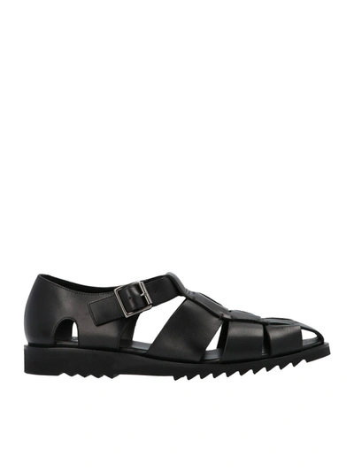 Paraboot Pacific Buckle Sandals In Black