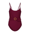 ZIMMERMANN MAE RIBBED BELTED SWIMSUIT,P00558587