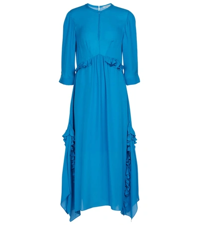 Dorothee Schumacher Fluid Luxury Silk Dress In Blue