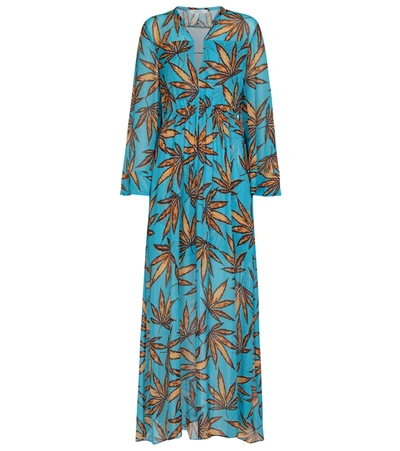 Dorothee Schumacher Translucent Leaves Printed Maxi Dress In Multi