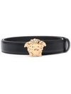Versace Medusa Palazzo Leather Belt In Black Warm