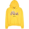 Palm Angels Bear Cotton Jersey Hoodie In Yellow