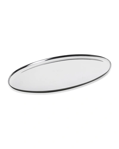 Mepra Stile Oval Stainless Steel Tray In Silver