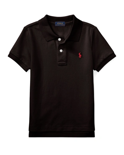 Ralph Lauren Kids' Boy's Short-sleeve Logo Embroidery Polo Shirt In Black