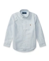 Polo Ralph Lauren Boy's Cotton Oxford Stripe Sport Shirt In Blue Pattern