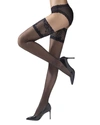 Natori Feathers Silky Sheer Lace Thigh Highs In Black