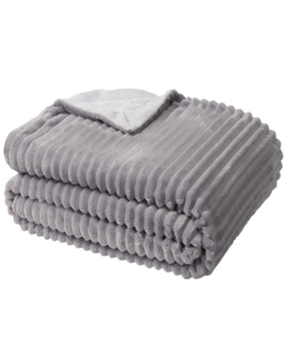 Sedona House Jacquard Flannel Blanket, Twin In Open Gray