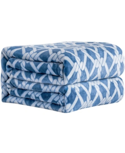 Sedona House Printed Flannel Blanket, Twin In Navy