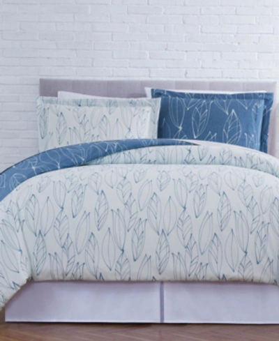 Southshore Fine Linens Premium Ultra-soft Modern Foliage Comforter And Sham Set, King/california King In Blue
