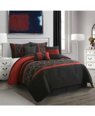 Nanshing Valkyrie Comforter Set, Queen, 7-piece In Black