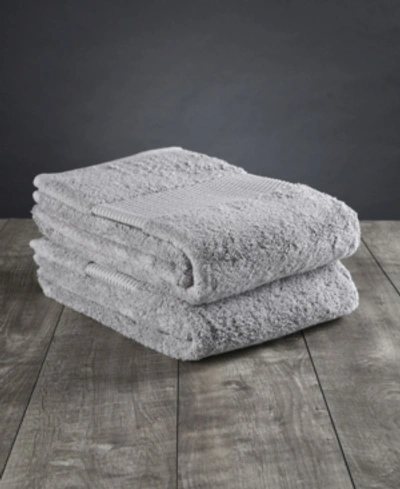 Delilah Home Turkish Organic Cotton Pack Face Towels, Set Of 2 In Light Gray