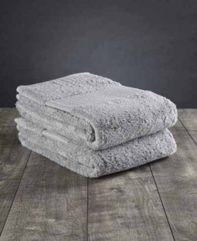 Delilah Home Resort Collection Organic Turkish Cotton 2-pc. Washcloth Set, 13" X 13" In Light Gray