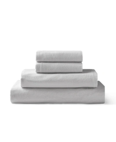 Zorlu Usa Cotton Flannel 4-piece Sheet Set, Full In Light Gray