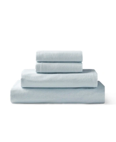 Zorlu Usa Cotton Flannel 4-piece Sheet Set, Twin In Light Blue