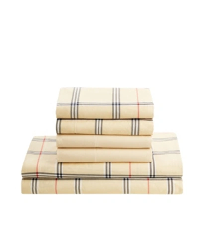 Nestl Bedding Bedding Printed Super Soft Deep Pocket Bed Twin Sheet Set, 4 Piece In Burberry Taupe