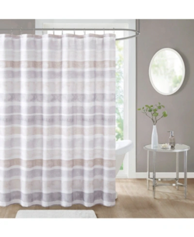 Decor Studio Sylvan Watercolor Stripe 72" X 72" Shower Curtain Bedding In Neutral