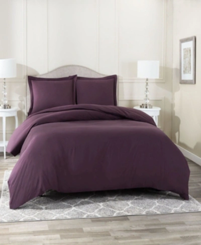 Nestl Bedding Super Soft Double Brushed Microfiber 3 Pc. Duvet Cover Set, Full In Purple