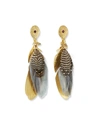 Gas Bijoux Sao Feather Drop Earrings In Gray