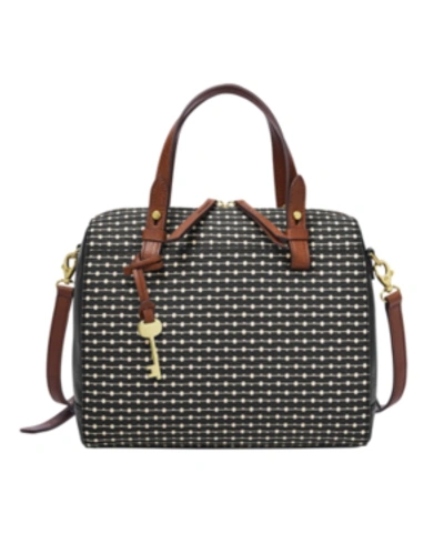 Fossil Rachel Satchel In Black Stripe