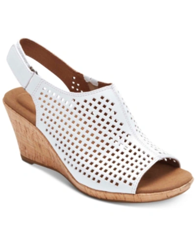 Rockport Women's Briah Perf Sling Wedge Sandals Women's Shoes In Multi