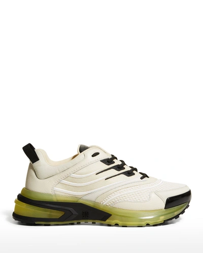 Givenchy Men's Mix-media Clear-sole Chunky Sneakers In Off White