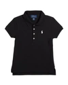Polo Ralph Lauren Girl's Logo Embroidered Short-sleeve Polo Shirt In Polo Black