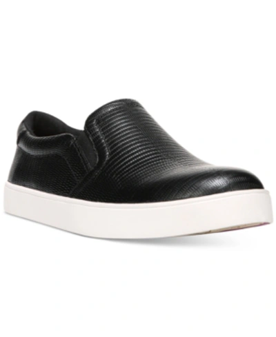 Dr. Scholl's Women's Madison Slip-on Sneakers In Black Lizard Faux Leather