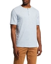 Vince Men's Tri-blend Henley Shirt In H Huntington Beac