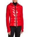 Moncler Technical Hooded Lined Fleece Zip-up Sweatshirt In Light Pink