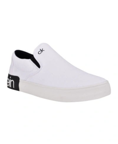 Calvin Klein Men's Ryor Casual Slip-on Sneakers In White